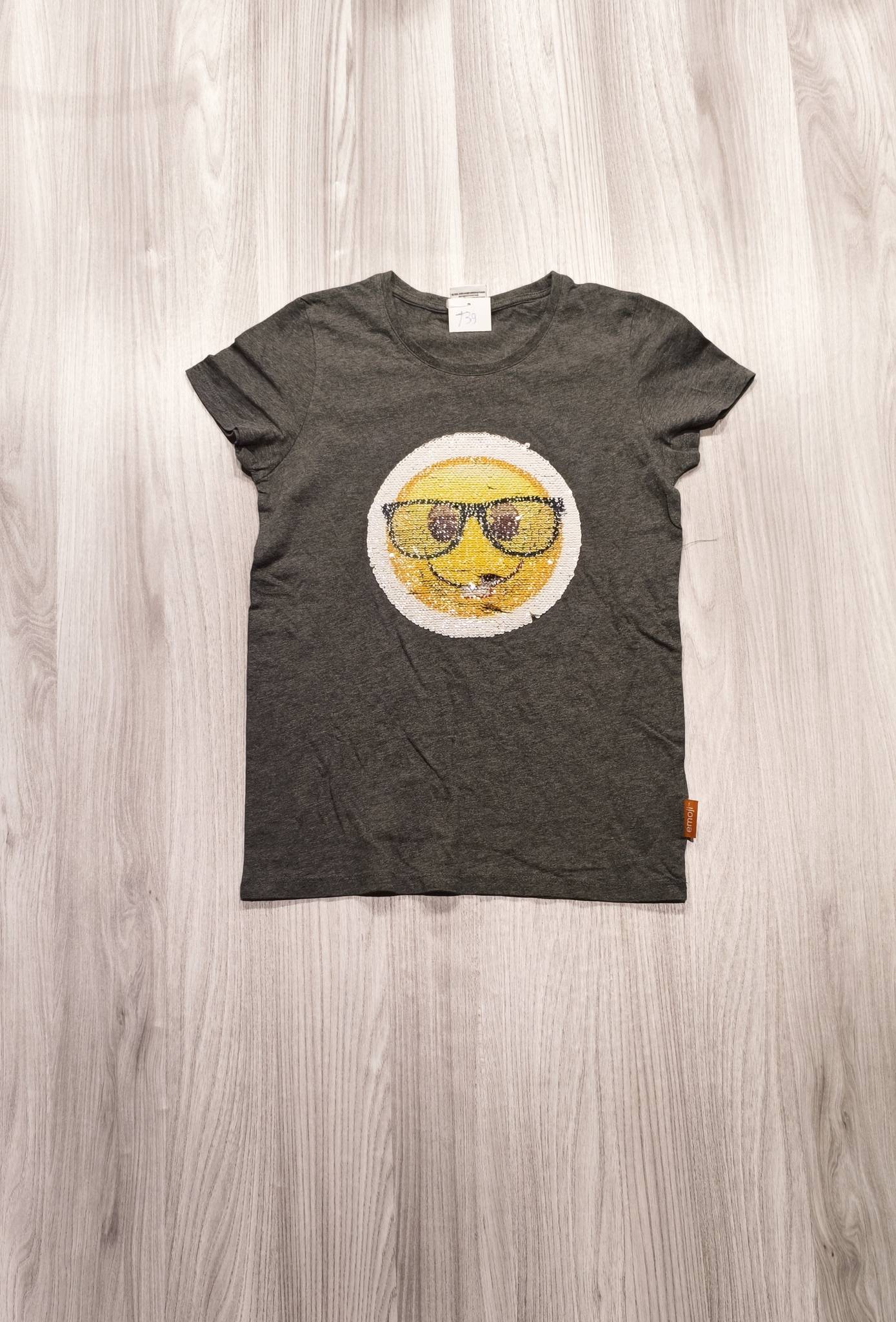 Emoji szürke flitteres mintás póló
