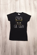 Gildan fekete “Crazy Cat Lady” mintás póló