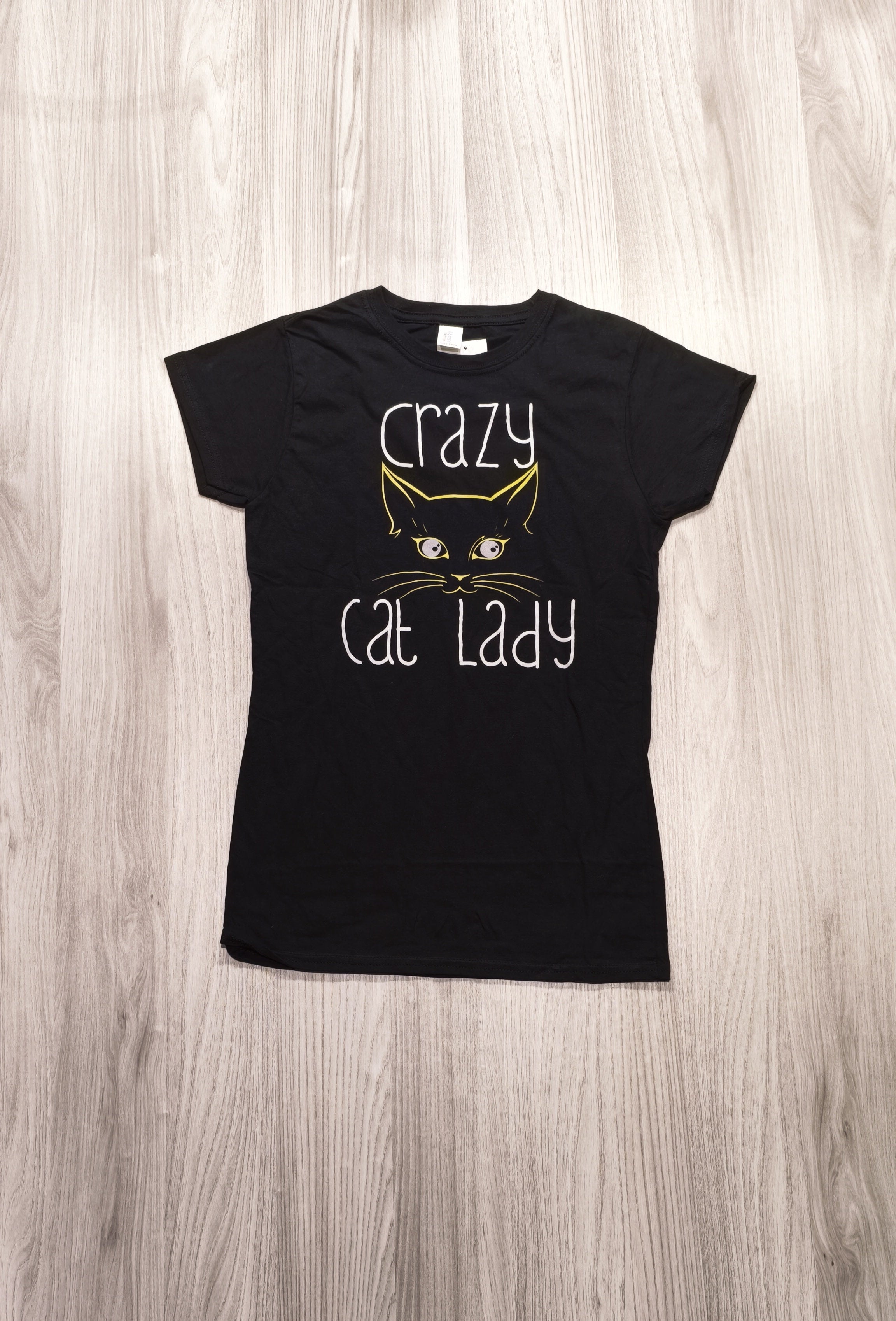 Gildan fekete “Crazy Cat Lady” mintás póló