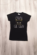Gildan fekete “Crazy Cat Lady” mintás póló