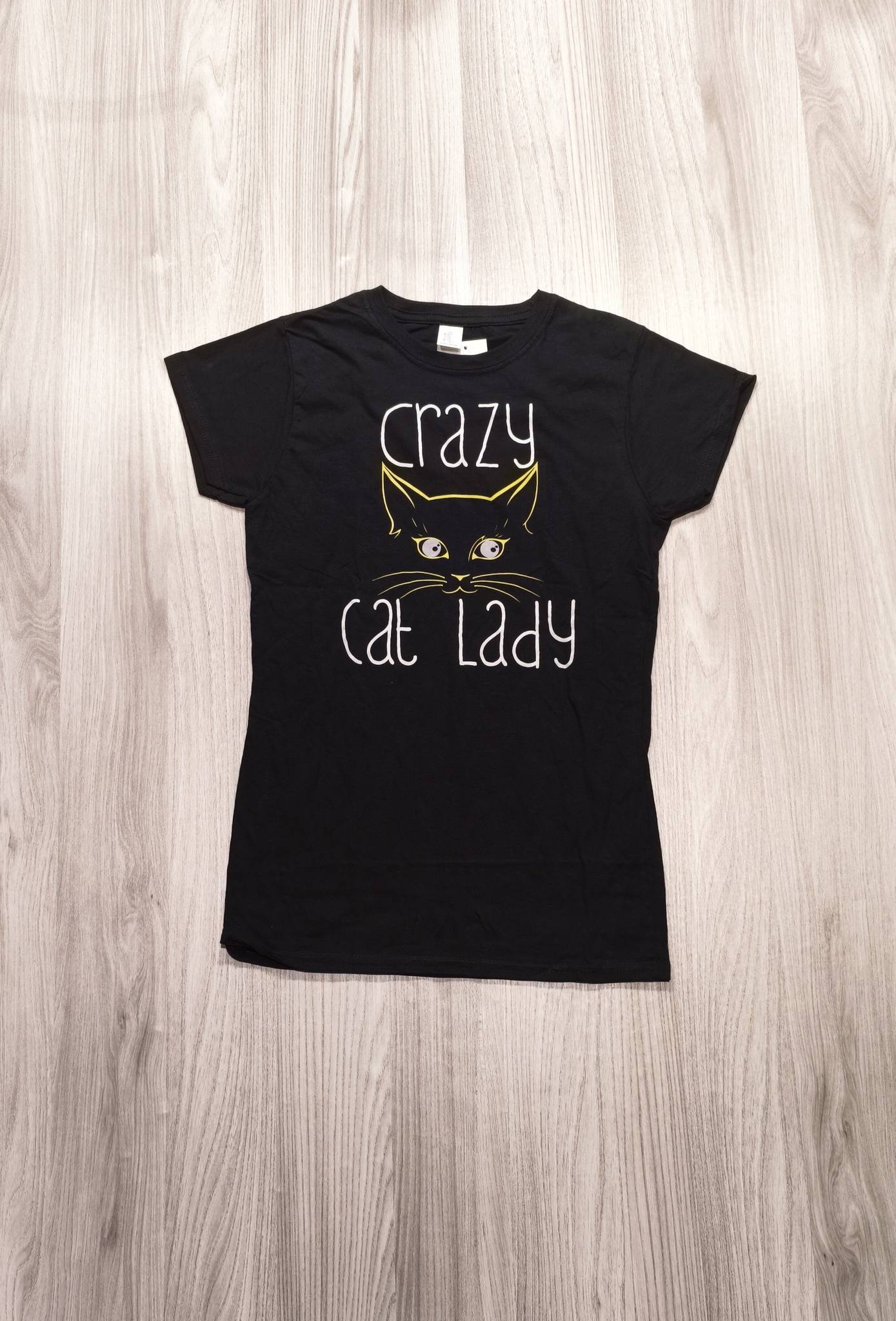Gildan fekete “Crazy Cat Lady” mintás póló