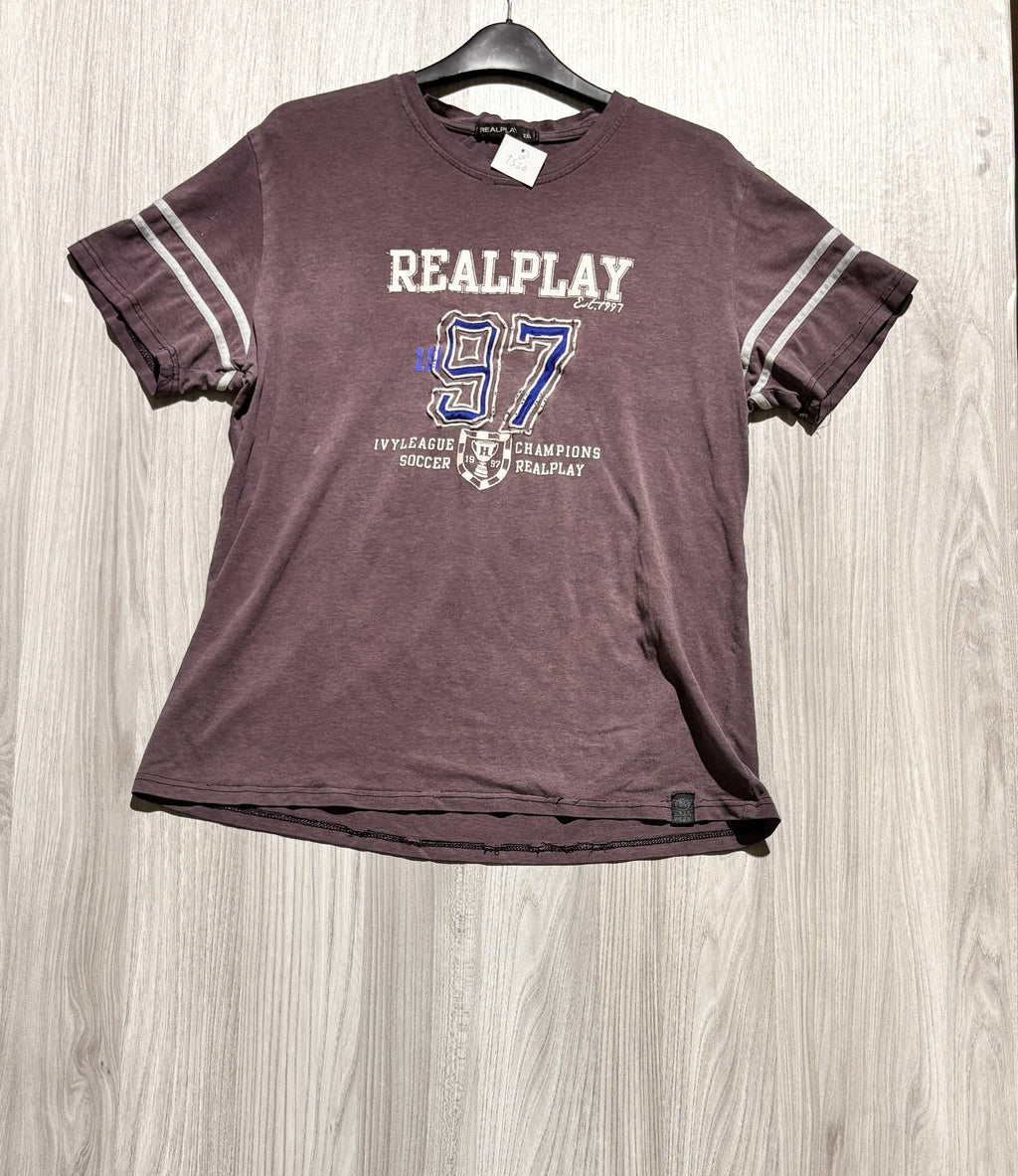Realplay Lila Feliratos Rövid Ujjú Póló