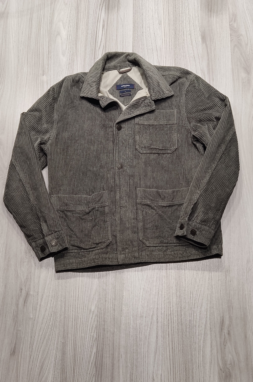 Jack & Jones szürke kordbársony kabát