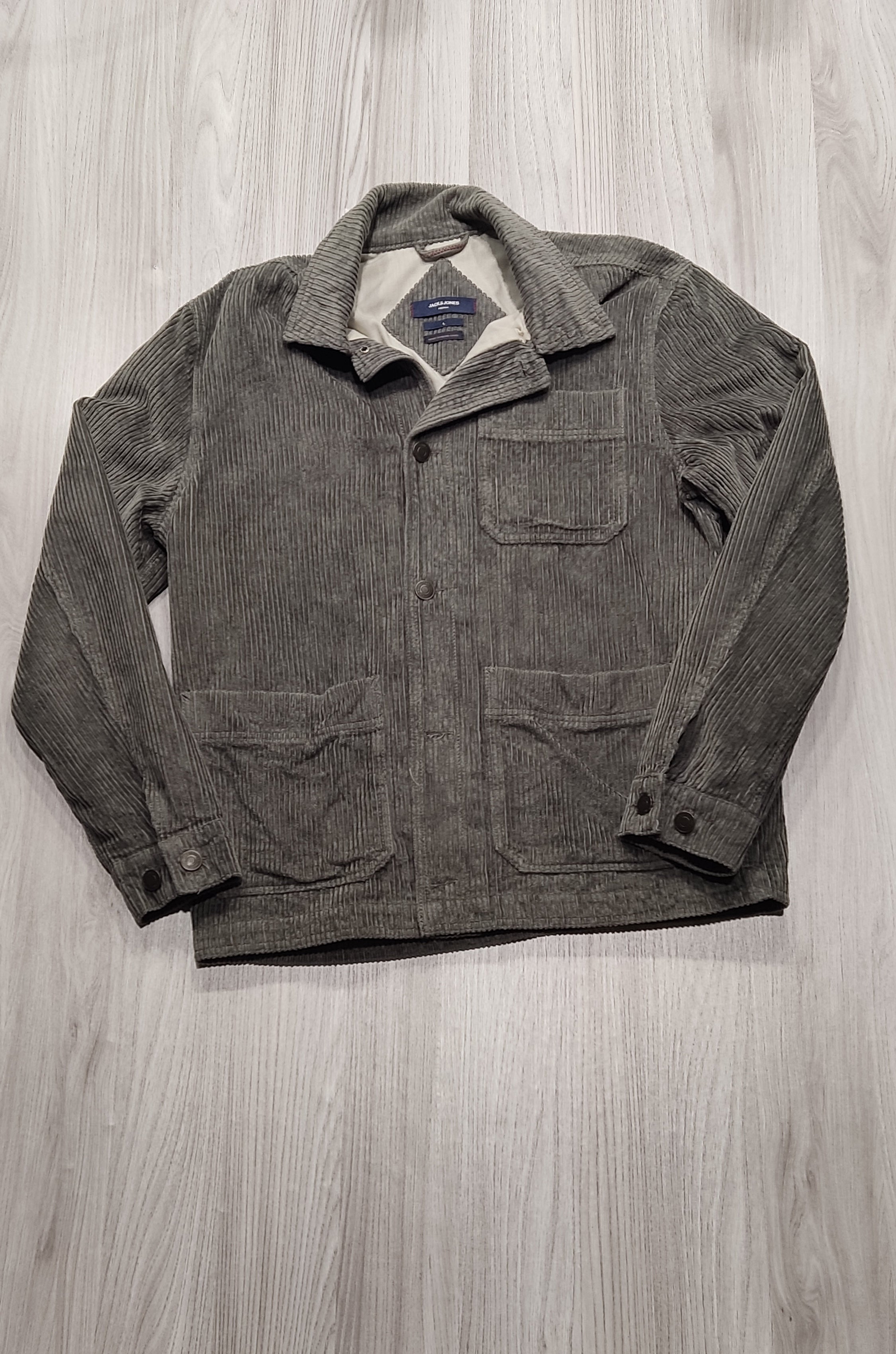 Jack & Jones szürke kordbársony kabát
