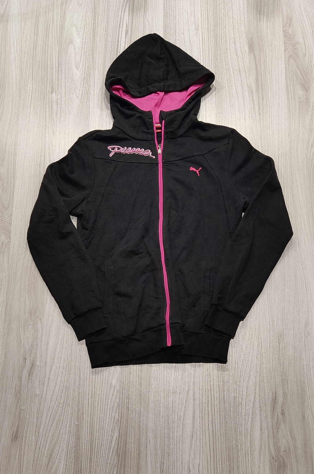 Puma fekete cipzáras kapucnis pulóver