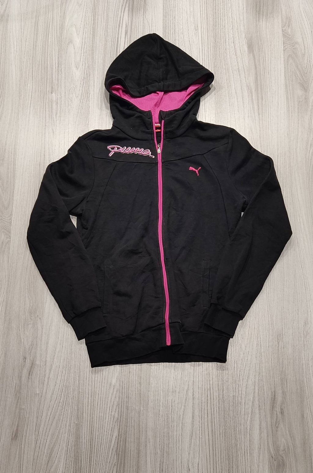 Puma fekete cipzáras kapucnis pulóver