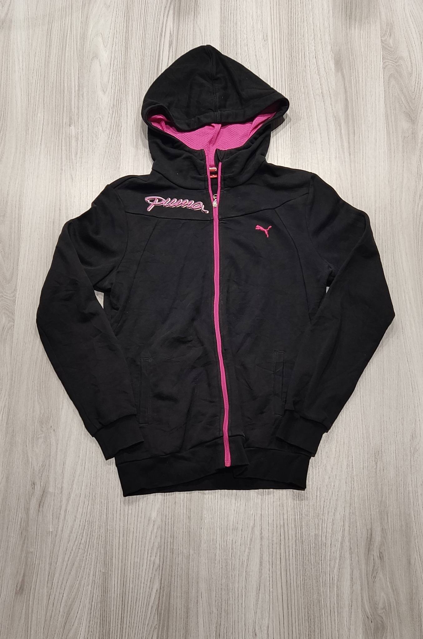 Puma fekete cipzáras kapucnis pulóver