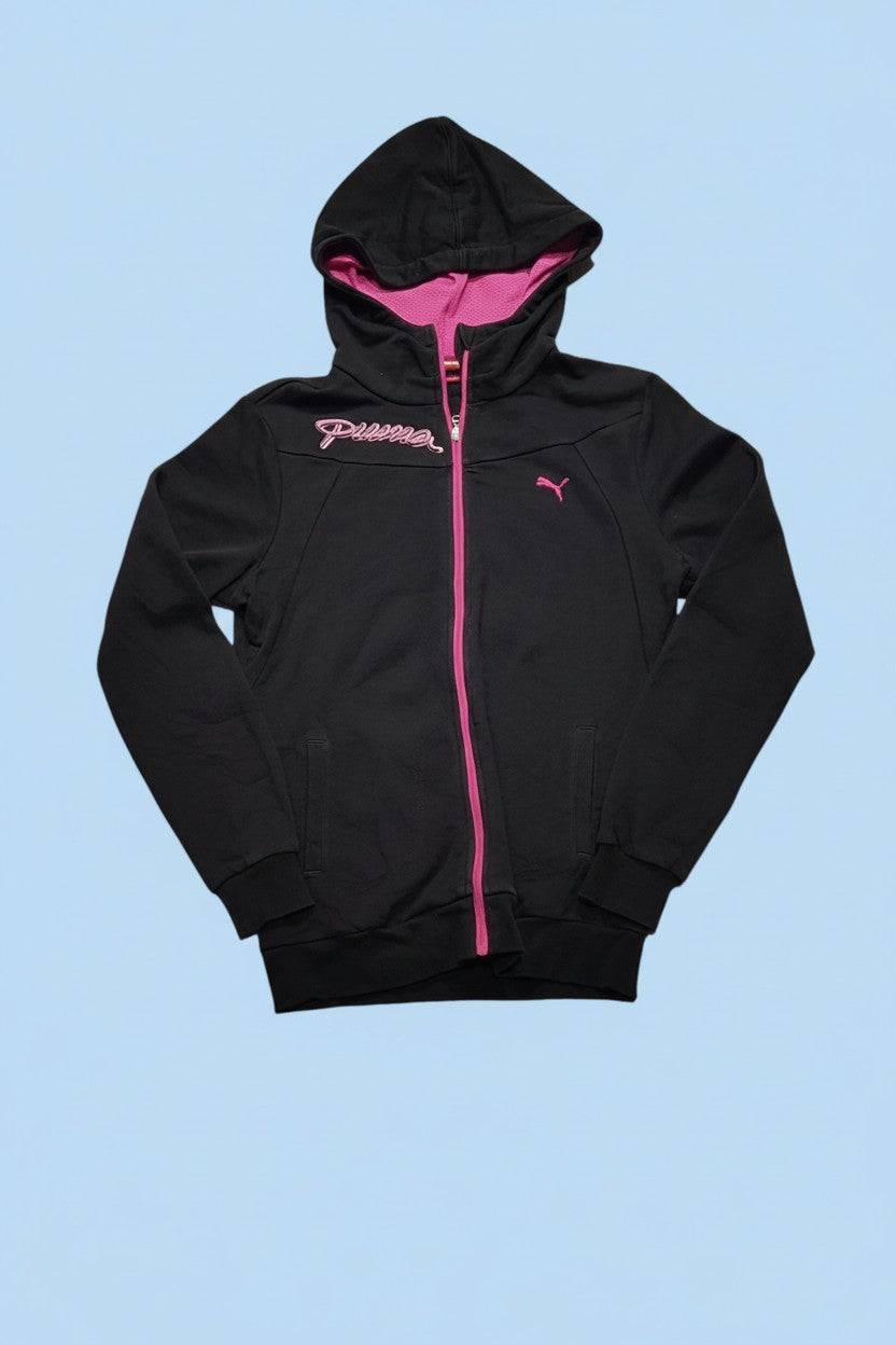 Puma fekete cipzáras kapucnis pulóver